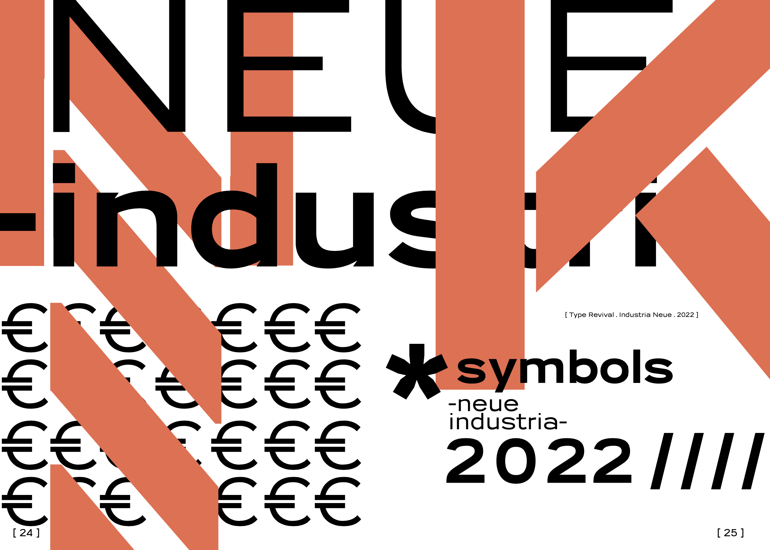 Industria Neue digital typeface revival developed by Inês Venâncio, Raquel Clemente, Sara Guerra for the Typeface Design course, in 2022.